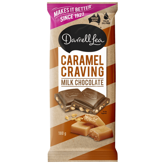 Darrell Lea Caramel Craving Milk Chocolate Block 180g - Sugar Party