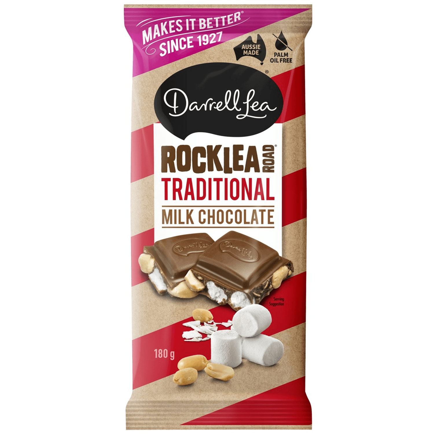 Darrell Lea Rocklea Road Milk Chocolate Block 180g - Sugar Party