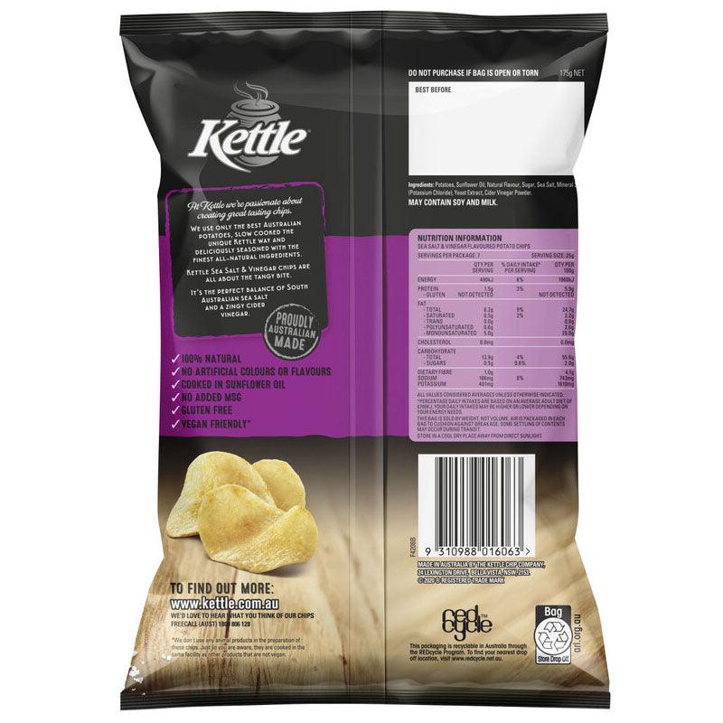 Kettle Sea Salt & Vinegar Potato Chips - 165g Sugar Party