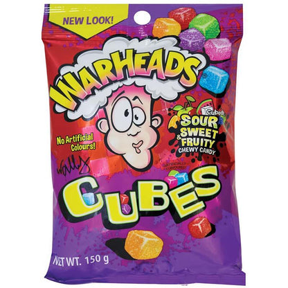Warheads Sour, Sweet & Fruity Chewy Candy Cubes 150g Sugar Party